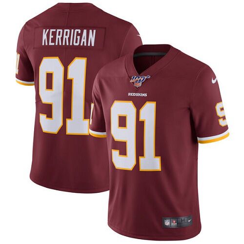 Men's Washington Redskins #91 Ryan Kerrigan Red 2019 100th season Vapor Untouchable Limited Stitched NFL Jersey